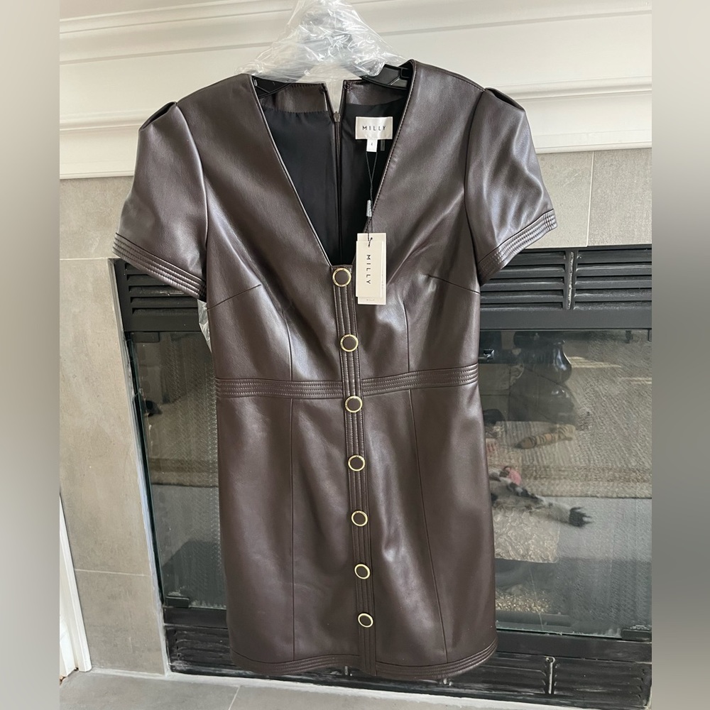 Milly Isabelle Vegan Leather Dress